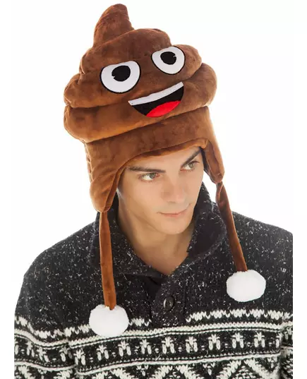 Čepice s emoji hovínka