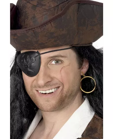 Pirátská náušnice a páska přes oko pro dospělé