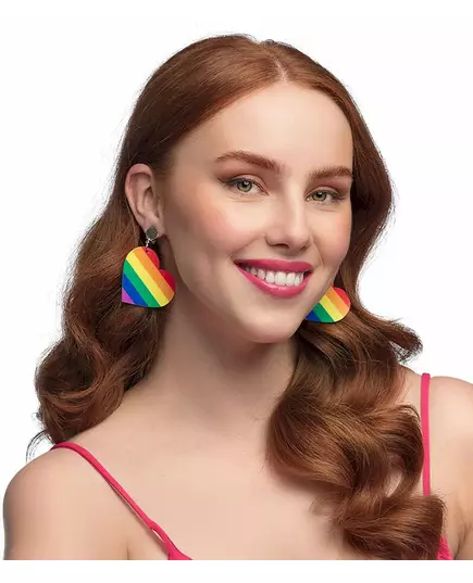 Náušnice duhová srdce