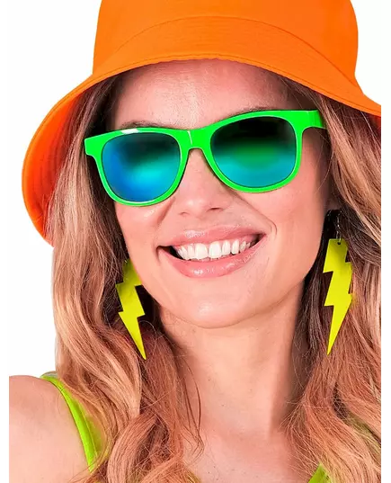 Neonově žluté náušnice blesk