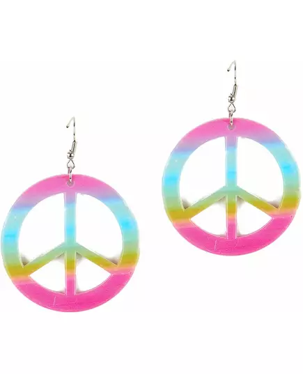 Vícebarevné plastové náušnice peace and love pro dospělé
