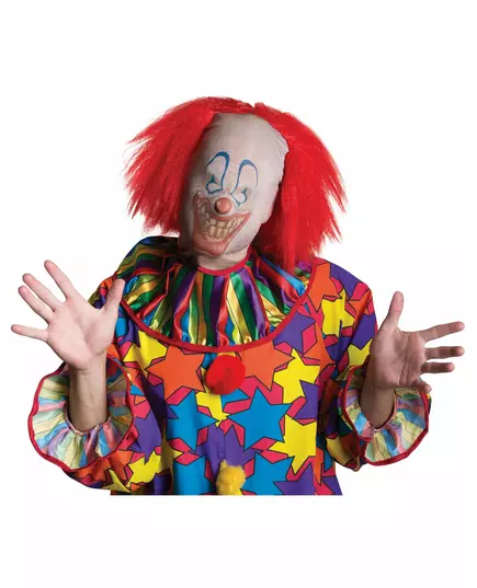 Klaunská kapuce s vlasy pro dospělé Halloween