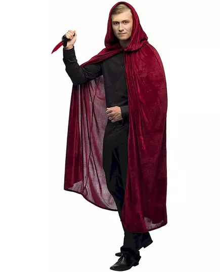 Vínově červený plášť s kapucí 170 cm