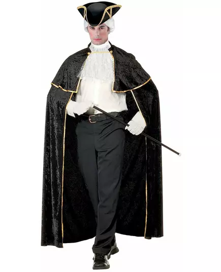 Svůdný benátský plášť s černým jabotem pro dospělé