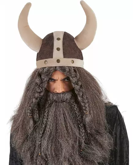 Měkká hnědá vikingská helma pro dospělé