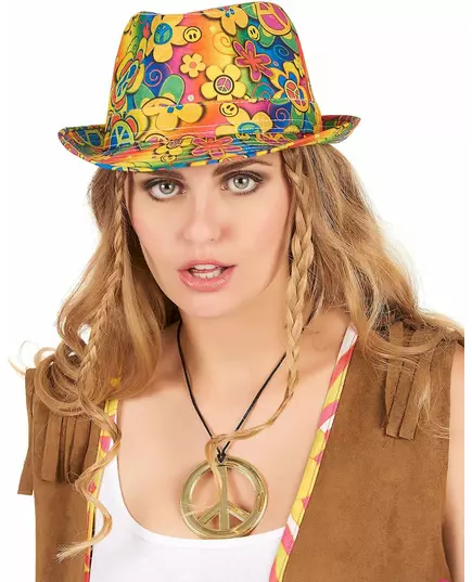 Květinový hippie borsalino klobouk pro dospělé