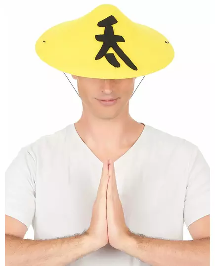 Žlutý čínský klobouk pro dospělé