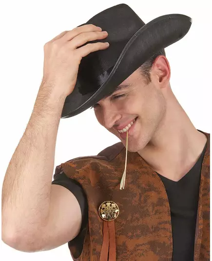 Černý kovbojský klobouk pro dospělé