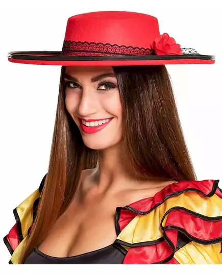 Červený klobouk španělské tanečnice pro ženy