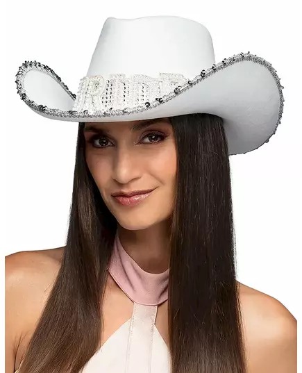 Kovbojský klobouk Bride s kamínky pro dospělé