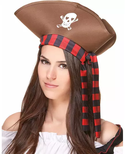 Hnědý pirátský klobouk pro dospělé