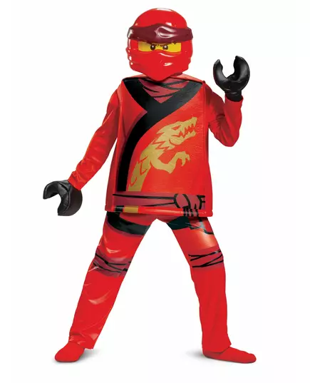 Kai Ninjago deluxe kostým – LEGO děti, Velikost: 10–12 let(137–149 cm)