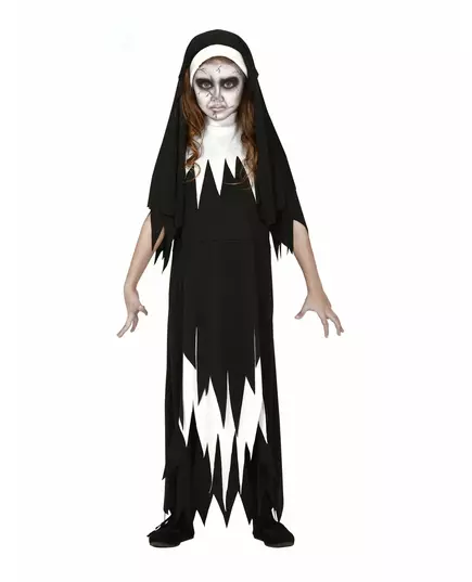 Zombie jeptiška kostým pro dívky, Velikost: 5-6 let (110-115 cm)