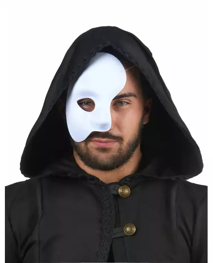 Bílá plastová polomaska pro dospělé
