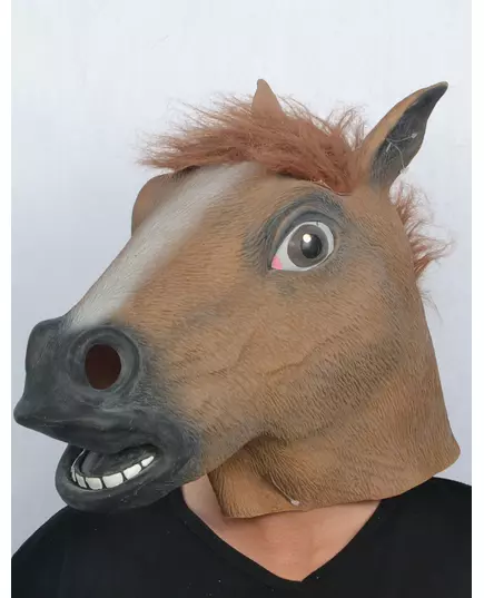 Hnědá koňská maska pro dospělé