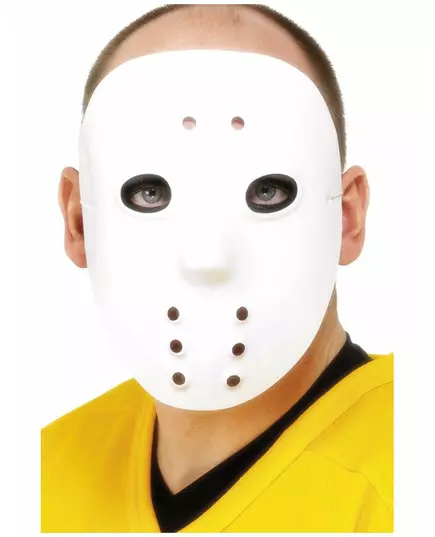 Bílá plastová hokejová maska pro dospělé