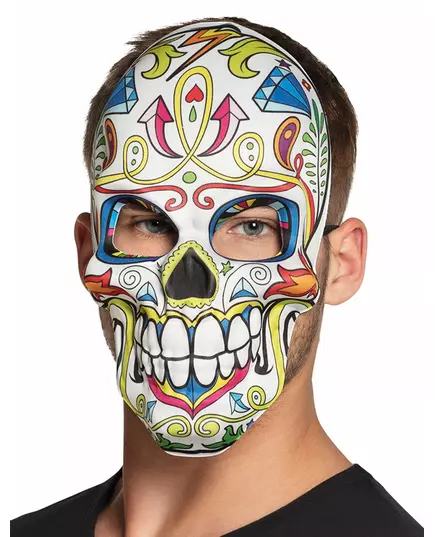 Maska Dia de los Muertos bílá