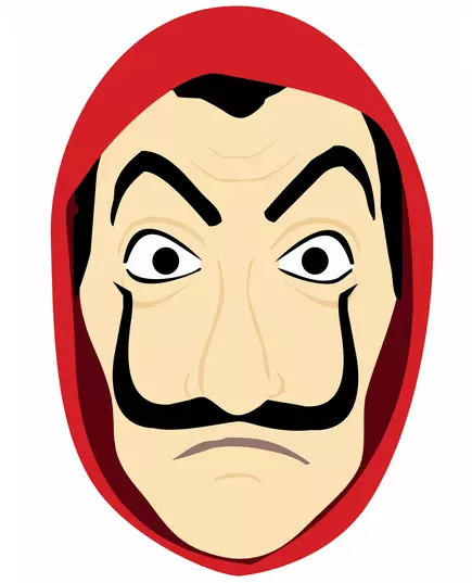 Animovaná kartonová maska lupiče pro dospělé