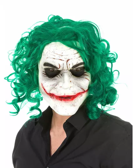 Latexová maska psychopatického harlekýna pro dospělé Halloween