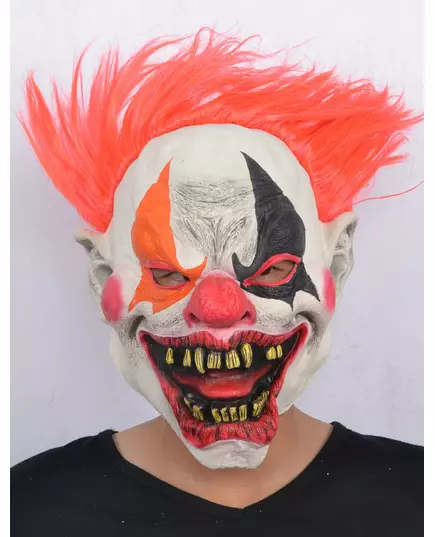 Latexová maska pekelného klauna pro dospělé Halloween