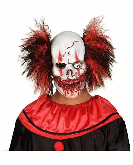Krvavě červená klaunská latexová maska pro dospělé Halloween