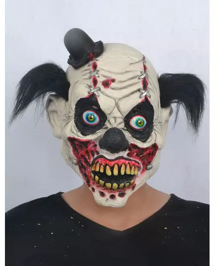 Krvavá latexová maska klauna pro dospělé Halloween