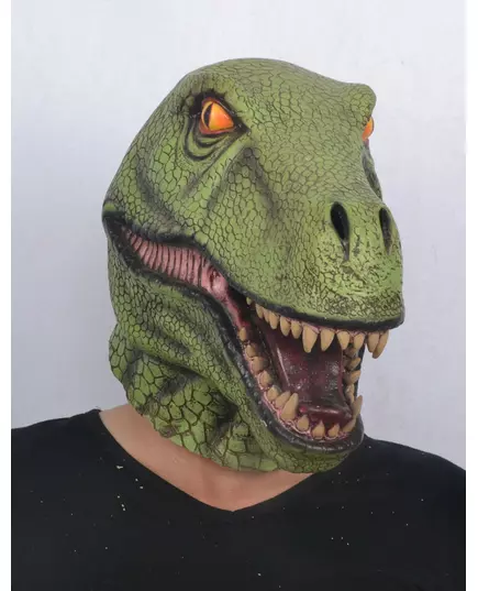 Latexová maska zeleného dinosaura pro dospělé