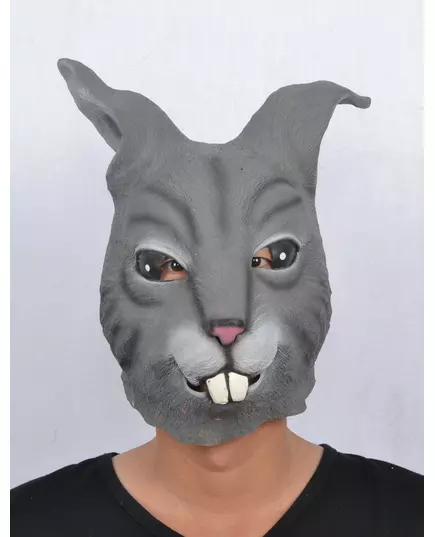 Latexová maska šedého králíka pro dospělé