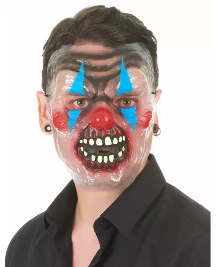 Průhledná maska děsivý klaun dvoubarevná pro dospělé