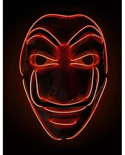 Červená LED maska zloděje pro dospělé
