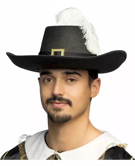 Černý mušketýrský klobouk pro dospělé