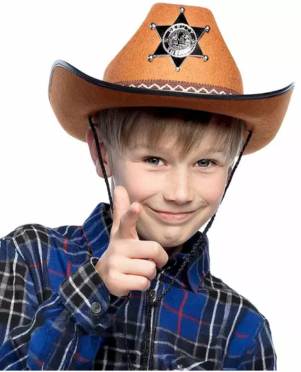 Hnědý šerifský klobouk pro děti