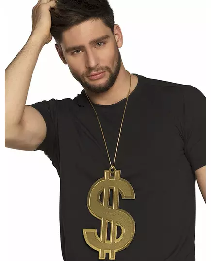 XL zlatý dolarový náhrdelník 24 cm pro dospělé