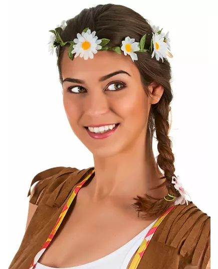 Bílá květinová korunka se sedmikráskami pro dospělé