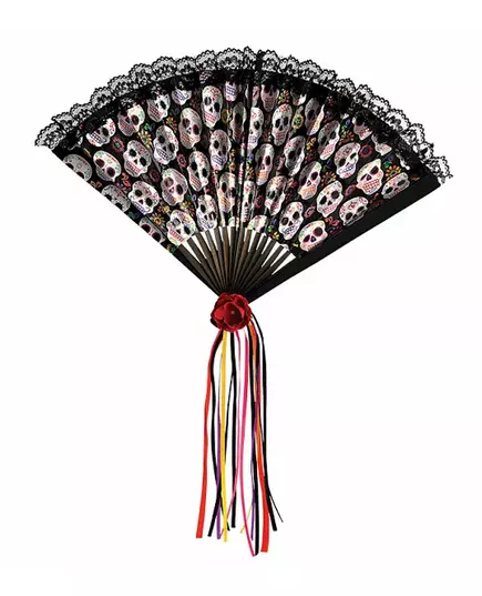 Vějíř Dia de los muertos 42 cm pro dospělé