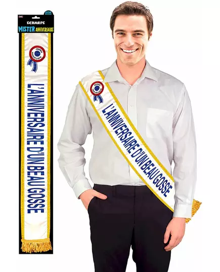 Modrá šerpa „Narozeniny fešáka“