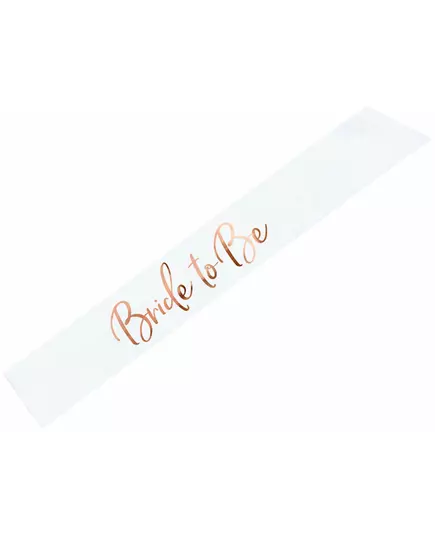 Saténová šerpa pro rozlučky se svobodou, bílá a rose gold, 75 cm