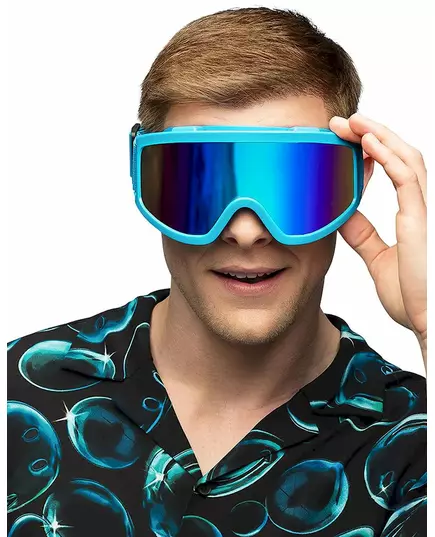 Fluorescenčně modré lyžařské brýle pro dospělé