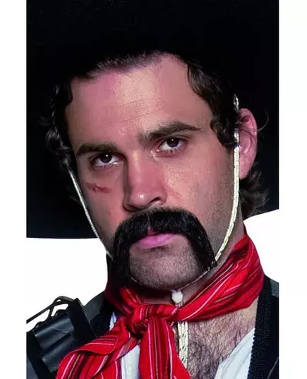 Černý mexický western knír pro dospělé