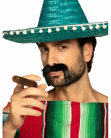 Černý mexický knír pro dospělé