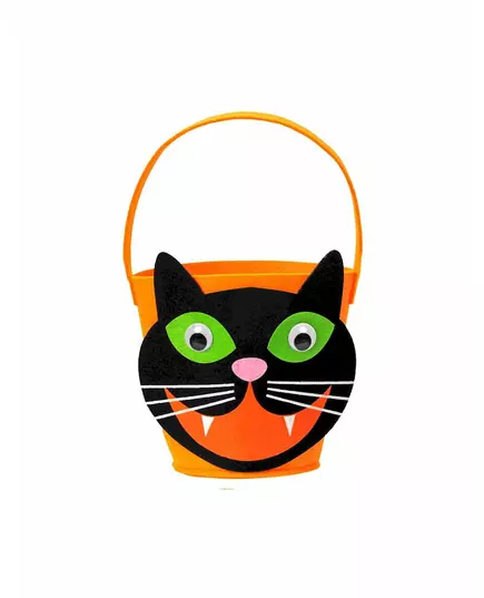 Košík s kočičí hlavou černý a oranžový