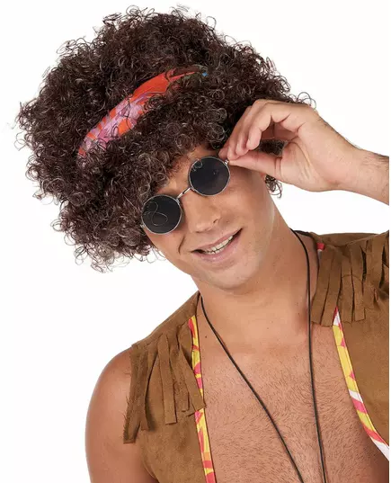 Hnědá afro hippie paruka – 130 g
