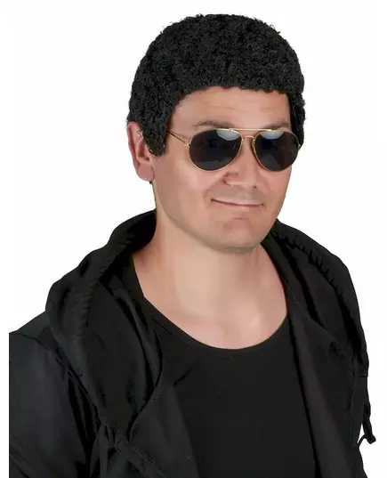 Černá kudrnatá paruka pro muže