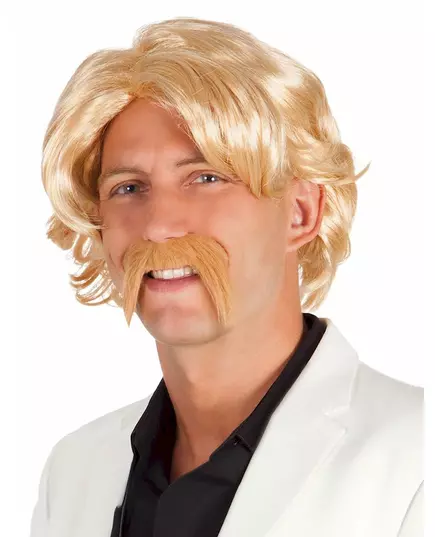 Blond paruka s knírem pro muže