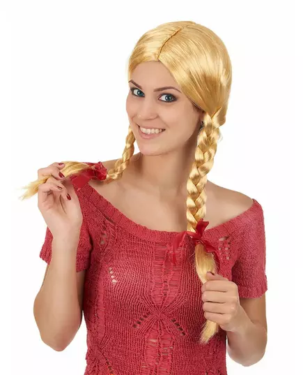Blond paruka školačky s copánky pro ženy