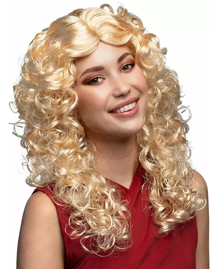 Blond kudrnatá paruka popové hvězdy pro ženy