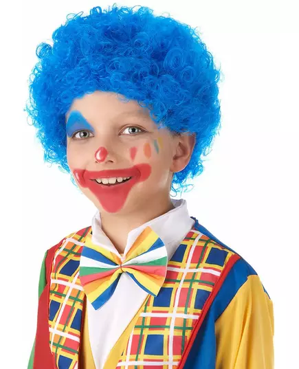 Modrá dětská klaunská paruka
