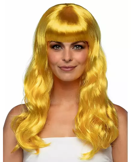 Dlouhá žlutá paruka pro ženy