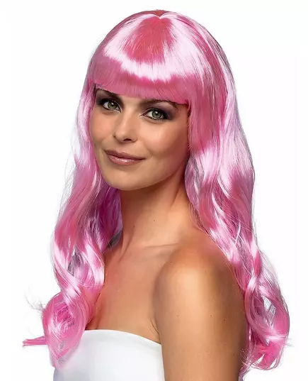 Dlouhá světle růžová paruka pro ženy