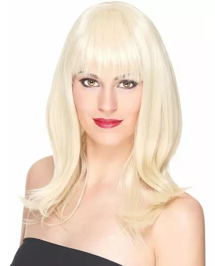 Luxusní blond dámská paruka střední délky - 170g